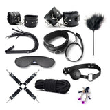 Sexy 10Pcs BDSM Toys Leather Bondage Sets Restraint Kits Sex Things For Couples