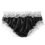 Sissy Underwear Lace Sexy Frilly Ruffled Open Crotch Pouch Underpants