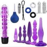 23 Pcs BDSM Bondage Set Sex Handcuffs Whip Mouth Gag Porno Sex Butt Plug Bead Anal Plug Vibrator and more