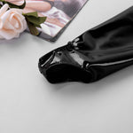 Latex Tights Pantyhose Wet Look PVC Leather Thigh High Lace Ruffled Stockings