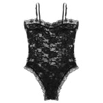 Sissy Lingerie Swimsuit See Through Sheer Sexy Lace Exotic Teddy Romper