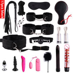 23 Pcs BDSM Bondage Set Sex Handcuffs Whip Mouth Gag Porno Sex Butt Plug Bead Anal Plug Vibrator and more