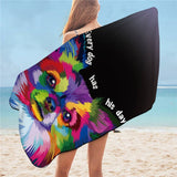 Hippie Pug Bath Towel, Blanket Microfiber  75x150cm