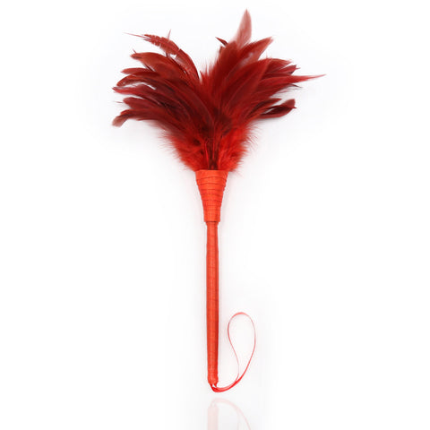 Red Chicken Feather Tickler