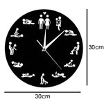 Naughty Intimate Adult 24 Hours Sex Positions Gender Iconic Wall Clock