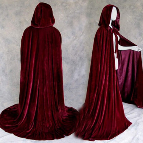 Velvet Hooded Adult Witch Cloak/Hood