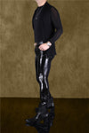 Sexy Men Fashion PVC Shiny Skinny Faux Leather Pants for Men Sexy Wet Look Glossy Style Pencil Pants