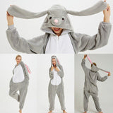 Adult One Piece Hooded Unisex Animal Pajamas