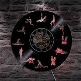 Sex Position Vinyl Record Wall Clock Silhouette LED Backlight