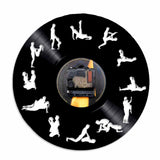 Sex Position Vinyl Record Wall Clock Silhouette LED Backlight