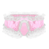 Sissy Underwear Lace Sexy Frilly Ruffled Open Crotch Pouch Underpants