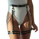 Belt And Leg Loops In One New Chain Garter Belt