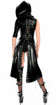 Women Sexy Black Wet Look PVC PU Dress Catsuit PVC  Lace-up  Dress