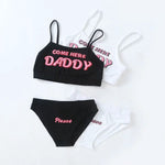 Two piece set  COME HERE DADDY Letter Print Tank Top &  Bikini