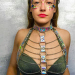 Halter Color Body Harness  Holographic Belt