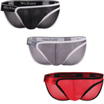 3PCS Sexy Men's Briefs Underwear Ultra-thin Breathable Sexy Men Bikini Briefs Exotic Jockstrap Penis Pouch Slip Homme Panties