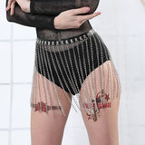 Leather Harness Chain Garter Belt Body  Thigh Harness Punk Leg Straps