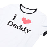 Women's Adult I Love Daddy Press Button Crotch Cotton Romper