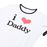 Women's Adult I Love Daddy Press Button Crotch Cotton Romper