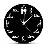 Naughty Intimate Adult 24 Hours Sex Positions Gender Iconic Wall Clock