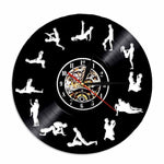 Sex Position Vinyl Record Wall Clock Silhouette LED Backlight