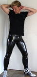 Men PVC  Faux Leather Pencil Pants Skinny Pants Legging