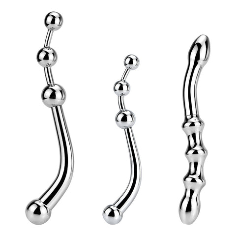 Metal Double Head Prostate  Anal Beads