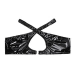 Wetlook Faux Leather Low Rise Open Crotch Two Symmetrical Halves Boxer Shorts