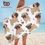 Hippie Pug Bath Towel, Blanket Microfiber  75x150cm