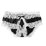 Sissy Underwear Lace Sexy Frilly Ruffled Open Crotch Pouch Underpants