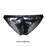 S-XXL Plus Size Mens Underwear Briefs Colorful Dazzling PVC U Convex Pouch Calzoncillo Hombre Jockstrap Couple Set Lingerie Men
