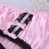 Sissy Shiny Soft Ruffled Floral Lace  Low Rise Stretchy Bikini