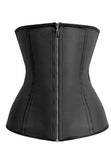 Black Latex Zipper Closure Training Corset