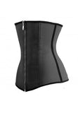 Black Latex Zipper Closure Training Corset