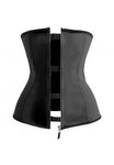 Black Latex Zipper Closure Training Corset