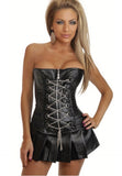 Faux Leather Chains Corset And Skirt