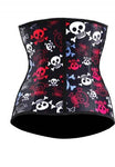 Latex Waist Trainer Skull Print Corset