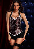 Satin Polka Dot Halter Corset