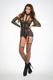 See Through Me Corselette with Garters