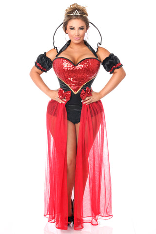 6 PC Sexy Fairytale Red Queen Costume Top Drawer