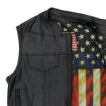 Vintage Flag Liner  and Concealed Carry Pockets Men's Vest
