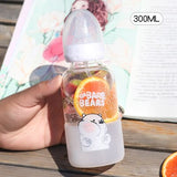 Glass Water Bottle With Straw