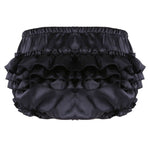 Soft Shiny Satin Sissy Ruffled Bloomer Tiered Skirted Panties