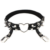 PU Leather Heart Garter Belt Women Harajuku Body Harness