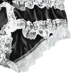 Sissy Underwear Lace Sexy Frilly Ruffled Open Crotch Pouch Underpants