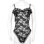 Sissy Lingerie Swimsuit See Through Sheer Sexy Lace Exotic Teddy Romper