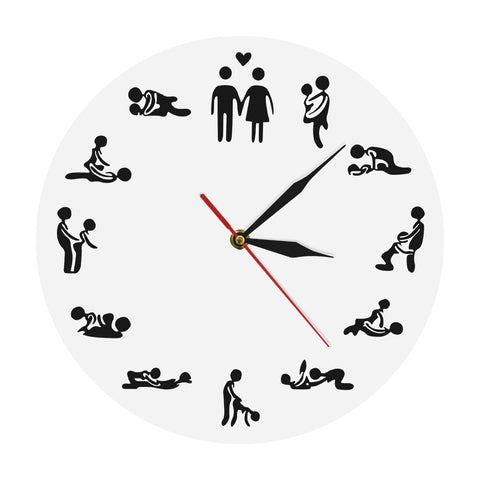 Naughty Intimate Adult 24 Hours Sex Positions Gender Iconic Wall Clock