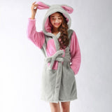 Hooded Animal Women Bathrobe