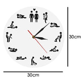 Naughty Intimate Adult 24 Hours Sex Positions Gender Iconic Wall Clock