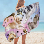 Hippie Pug Bath Towel, Blanket Microfiber  75x150cm